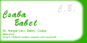 csaba babel business card